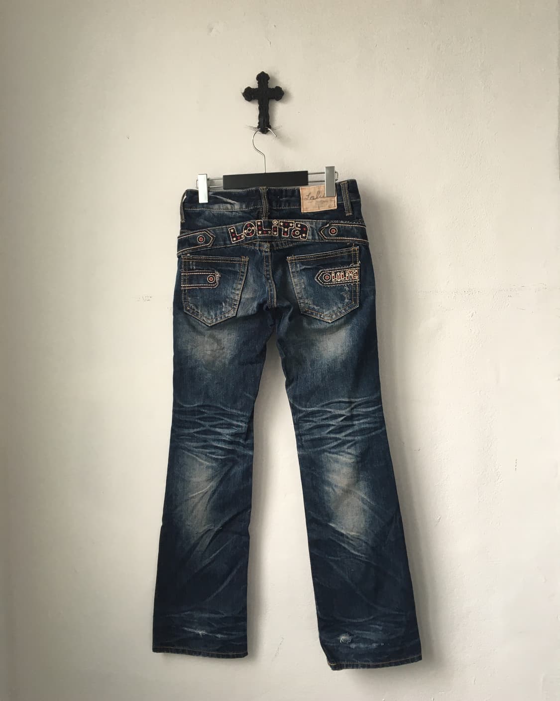 Back lettering point denim pants 상품이미지2