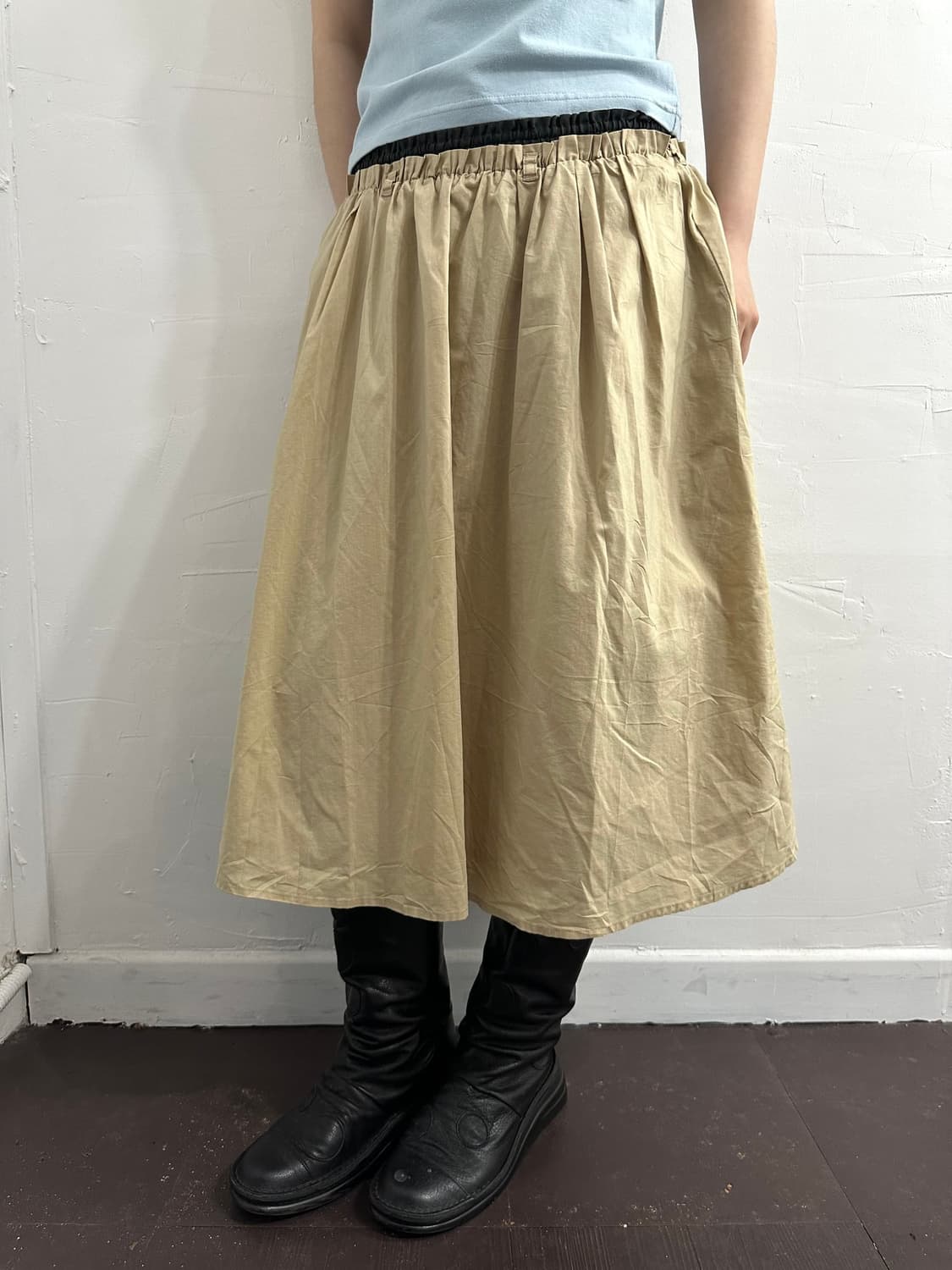 comme ca ism beige layered midi skirt 상품이미지1