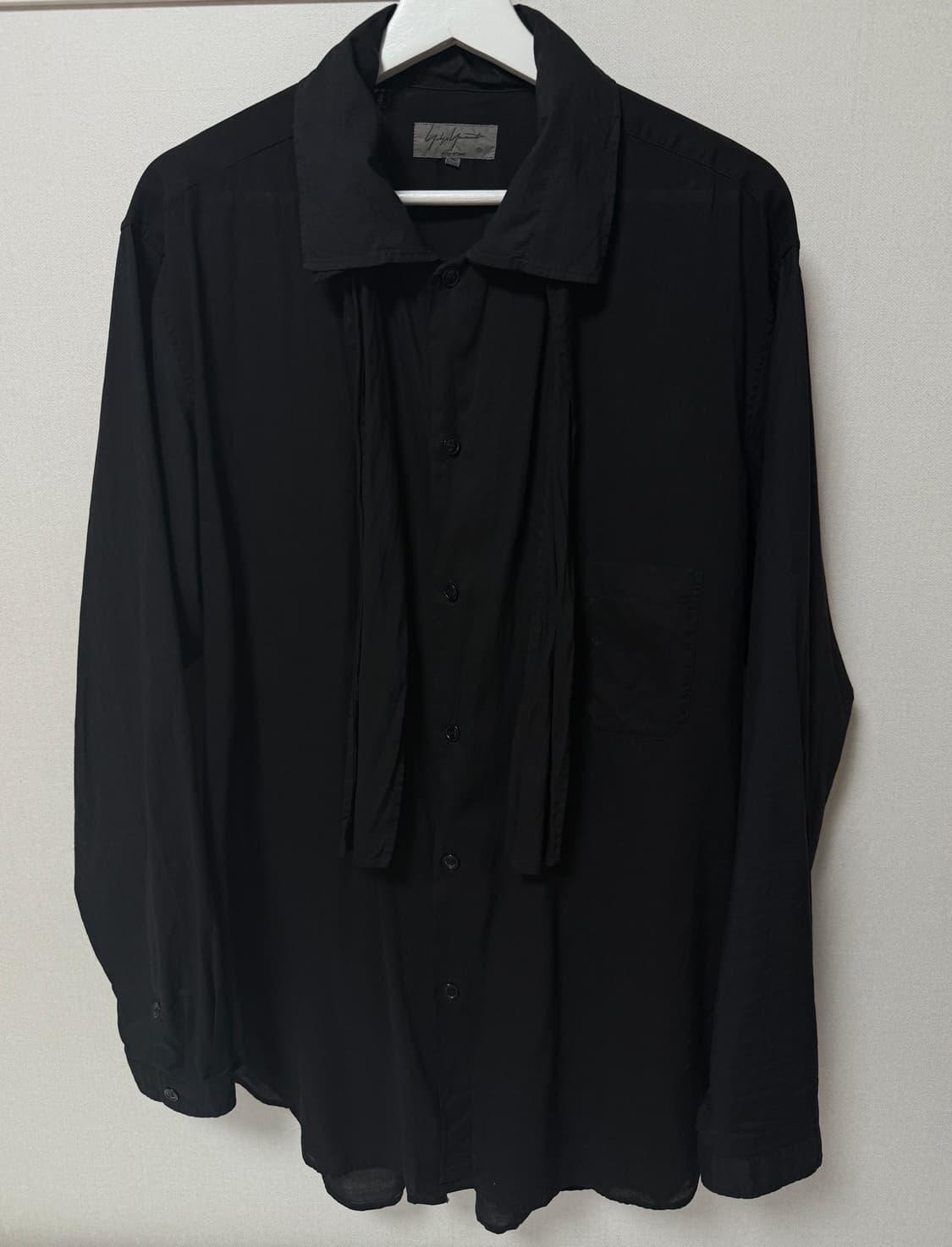 요지야마모토 뿌르 옴므 18SS 칼라 디테일 셔츠 블랙 2 상품이미지1