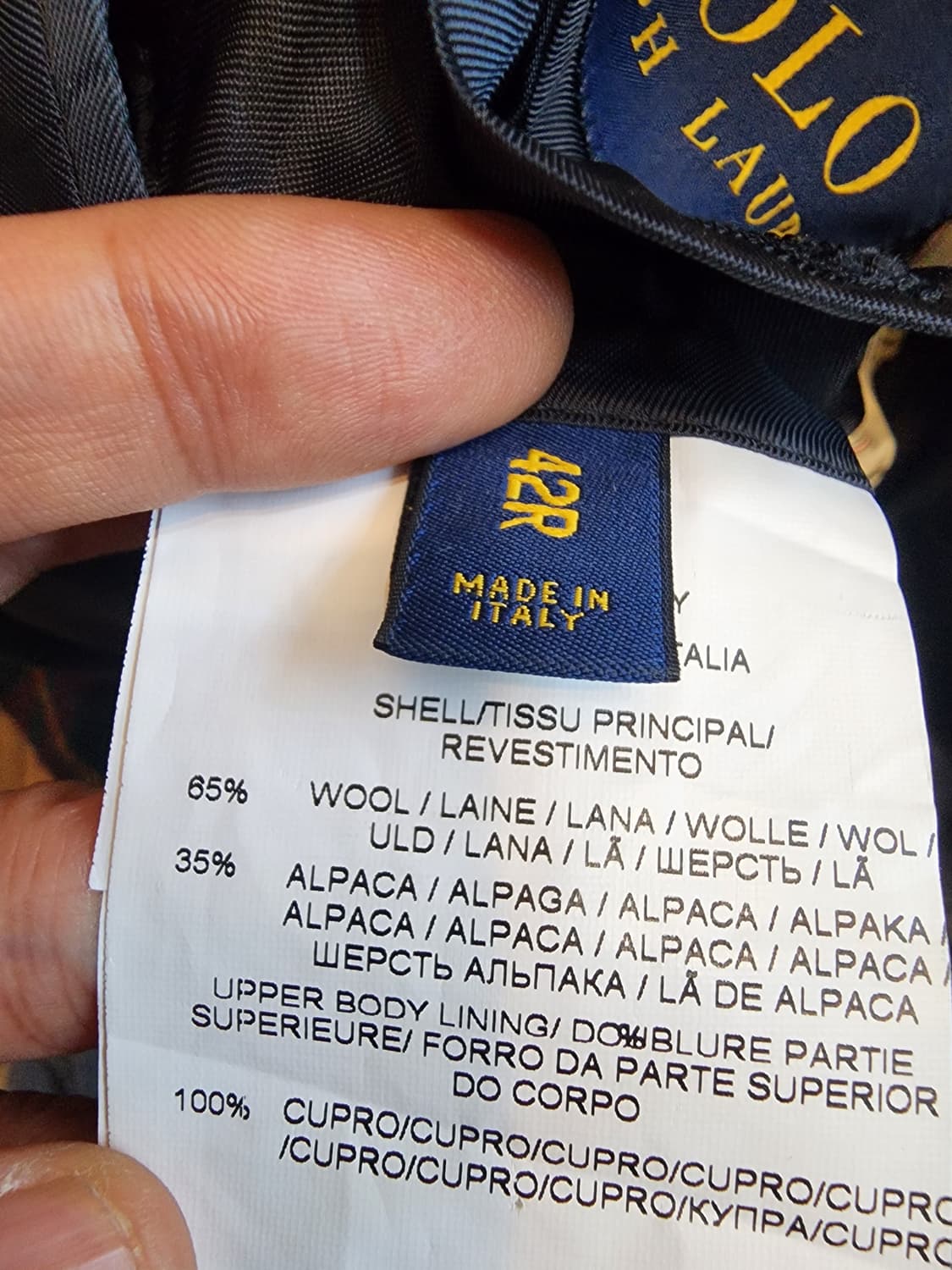 폴로 랄프로렌 멀티체크 자켓 42R made in italy 상품이미지10