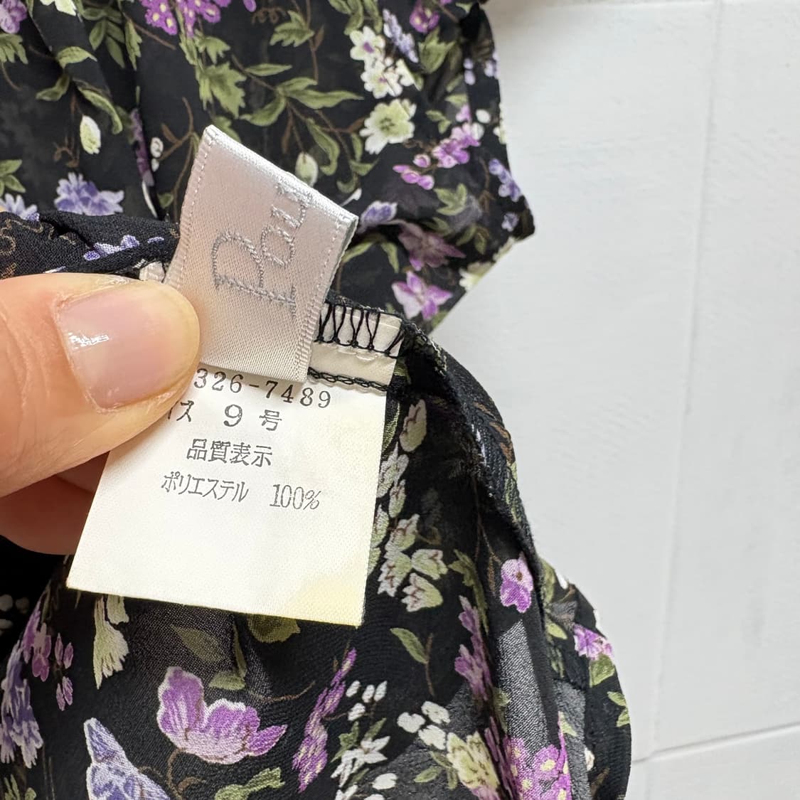 poudre 잔꽃 패턴 퍼플 리본 페어리 시스루 블라우스 JPN  상품이미지3