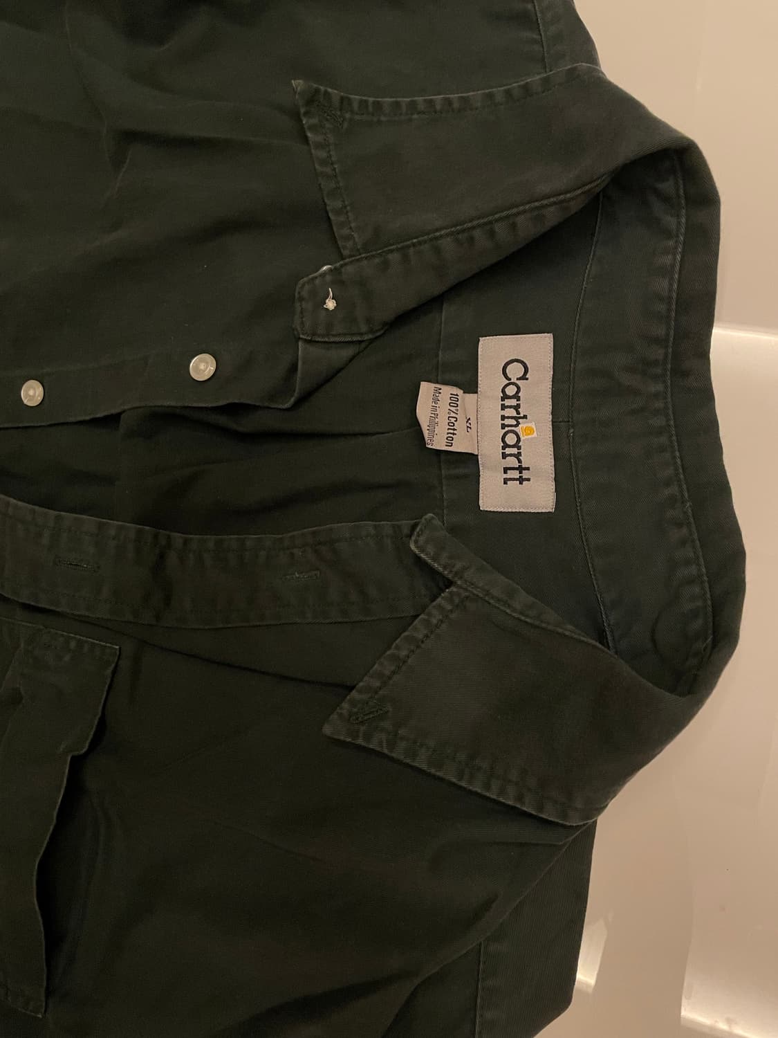 Carhartt 빈티지 셔츠 딥그린 상품이미지3