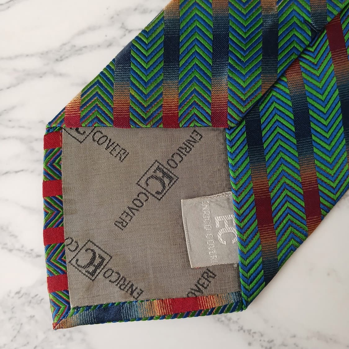 엔리코 코베리 넥타이 그린 패턴 A+등급 E894
 상품이미지8