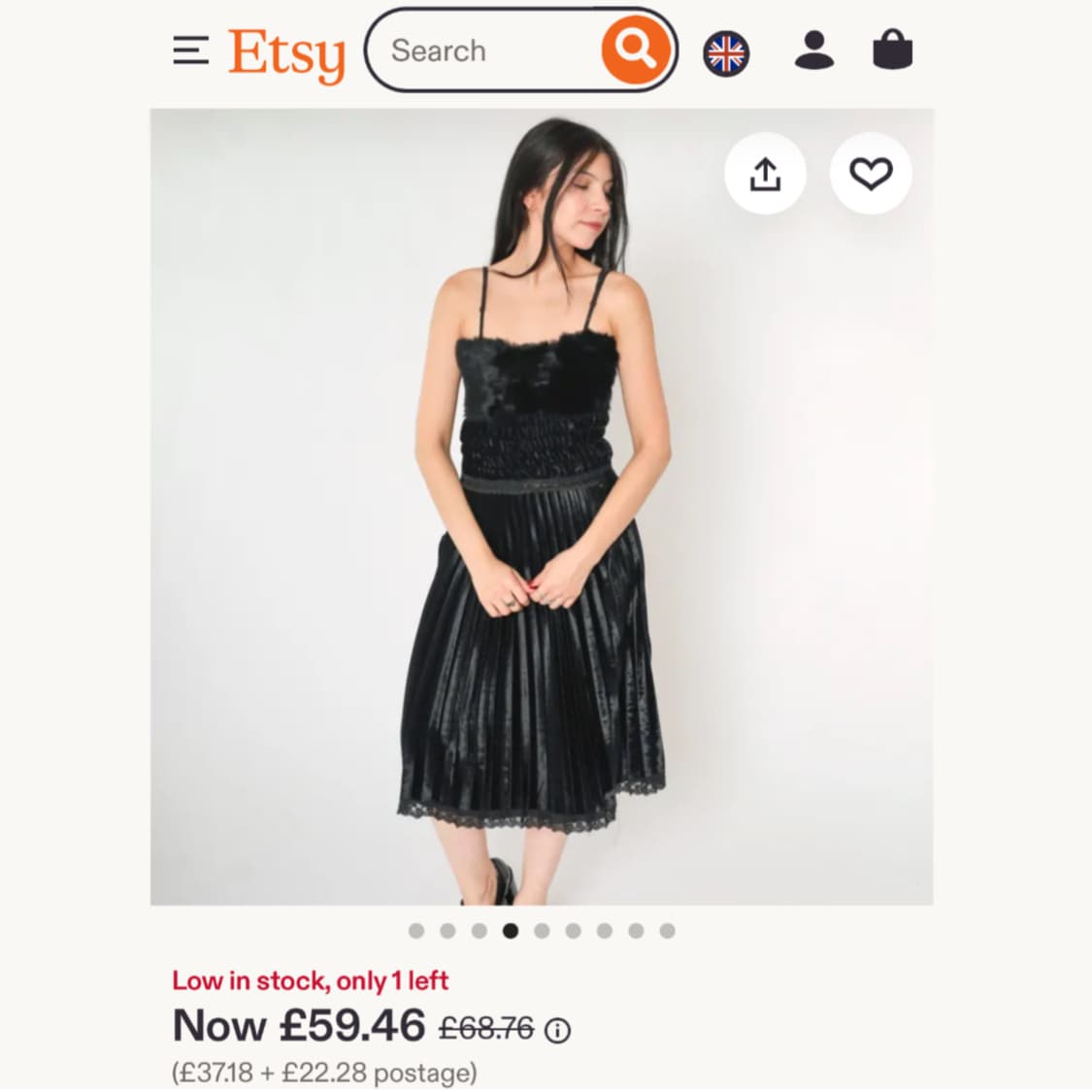 00s 고딕 무드 벨루어퍼 슬립 드레스 상품이미지9