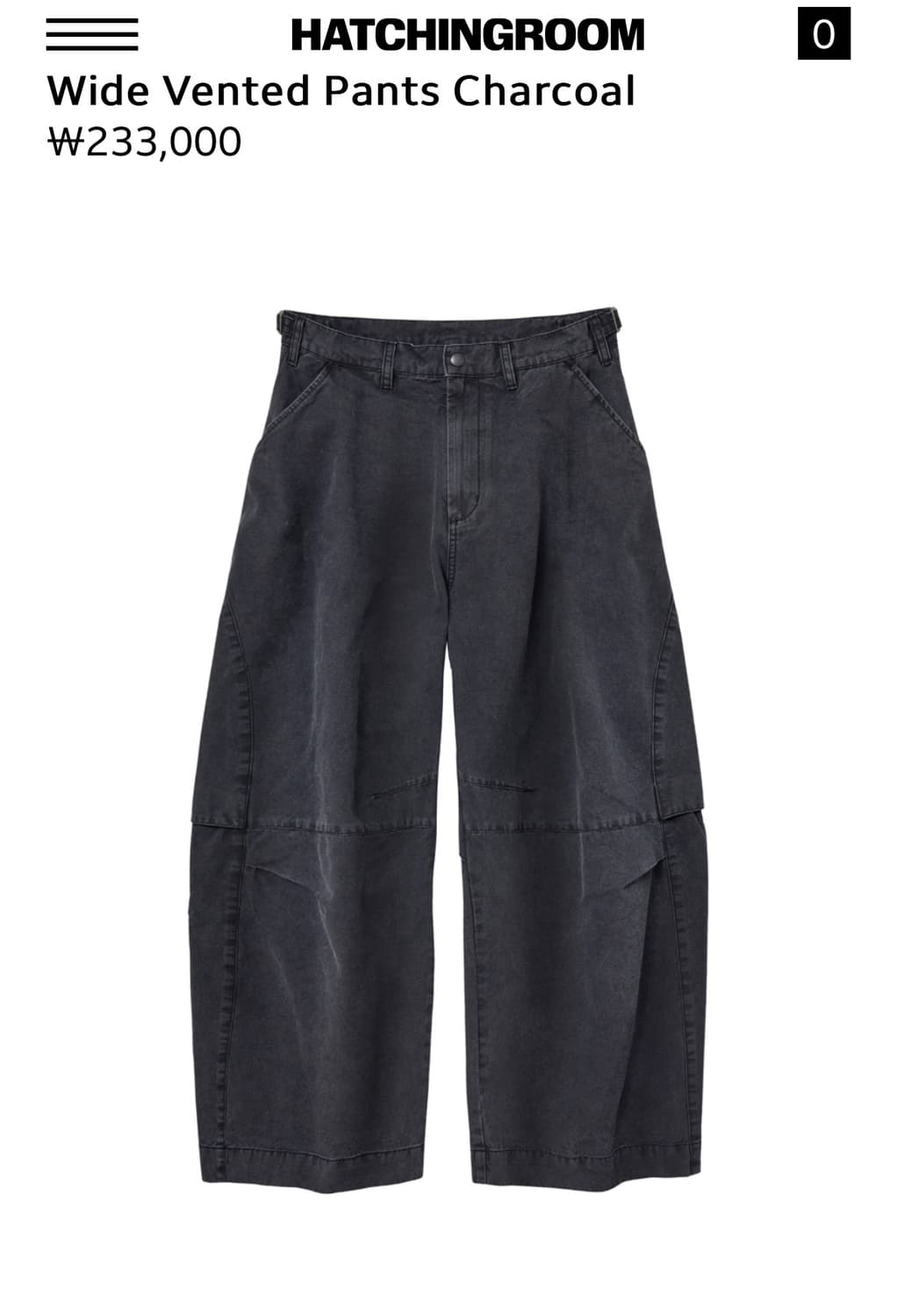 해칭룸 와이드 데님 팬츠 차콜 블랙 4 상품이미지1