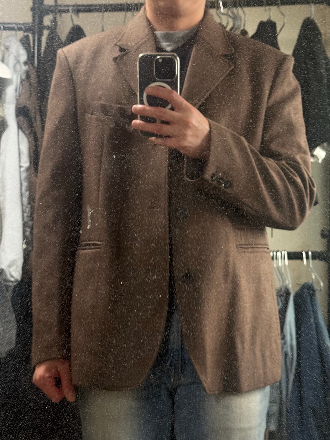 알렌느 브라운 트위드 울블레이저 상품이미지3