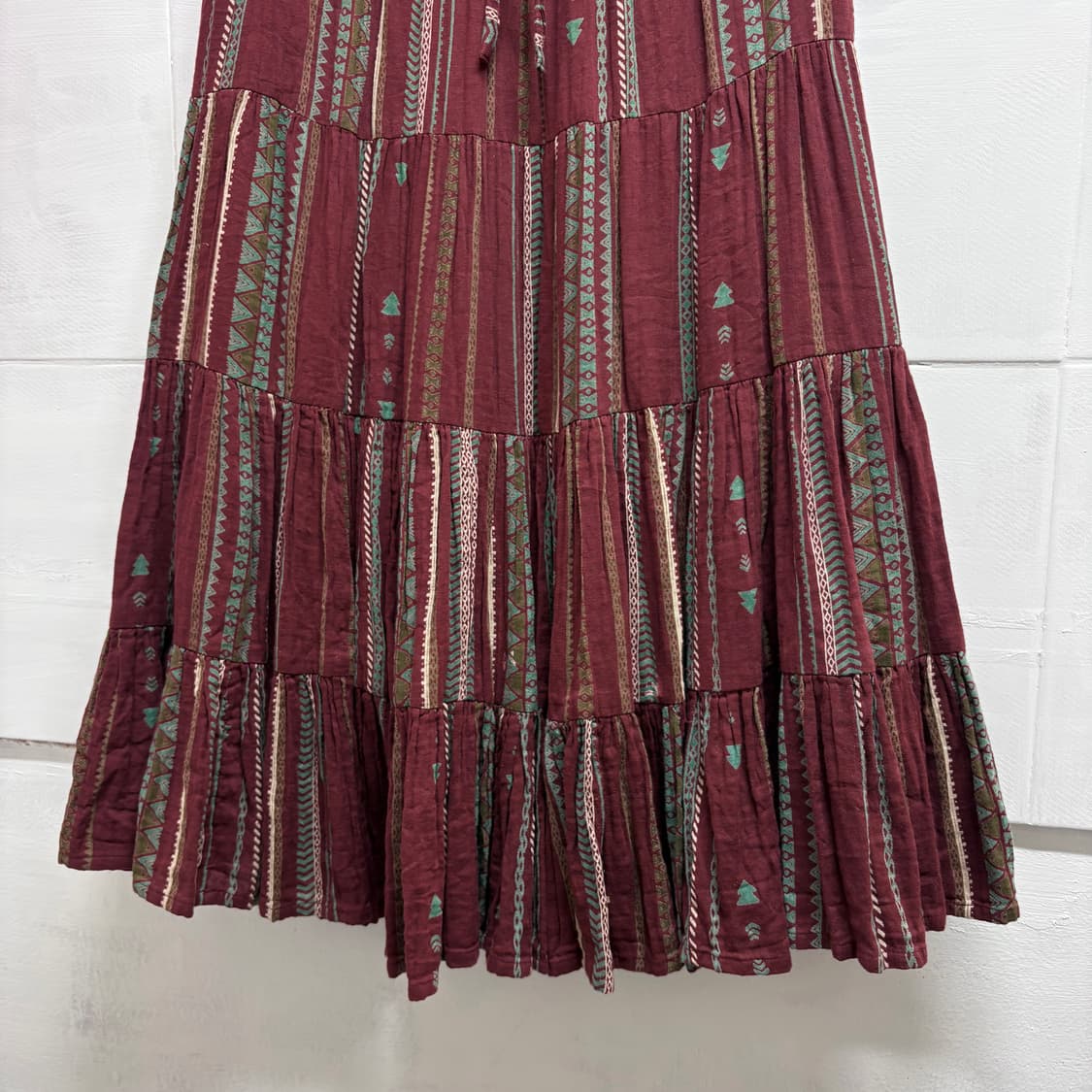 히피 에스닉 패턴 브락 캉캉 롱 스커트 JPN 상품이미지3