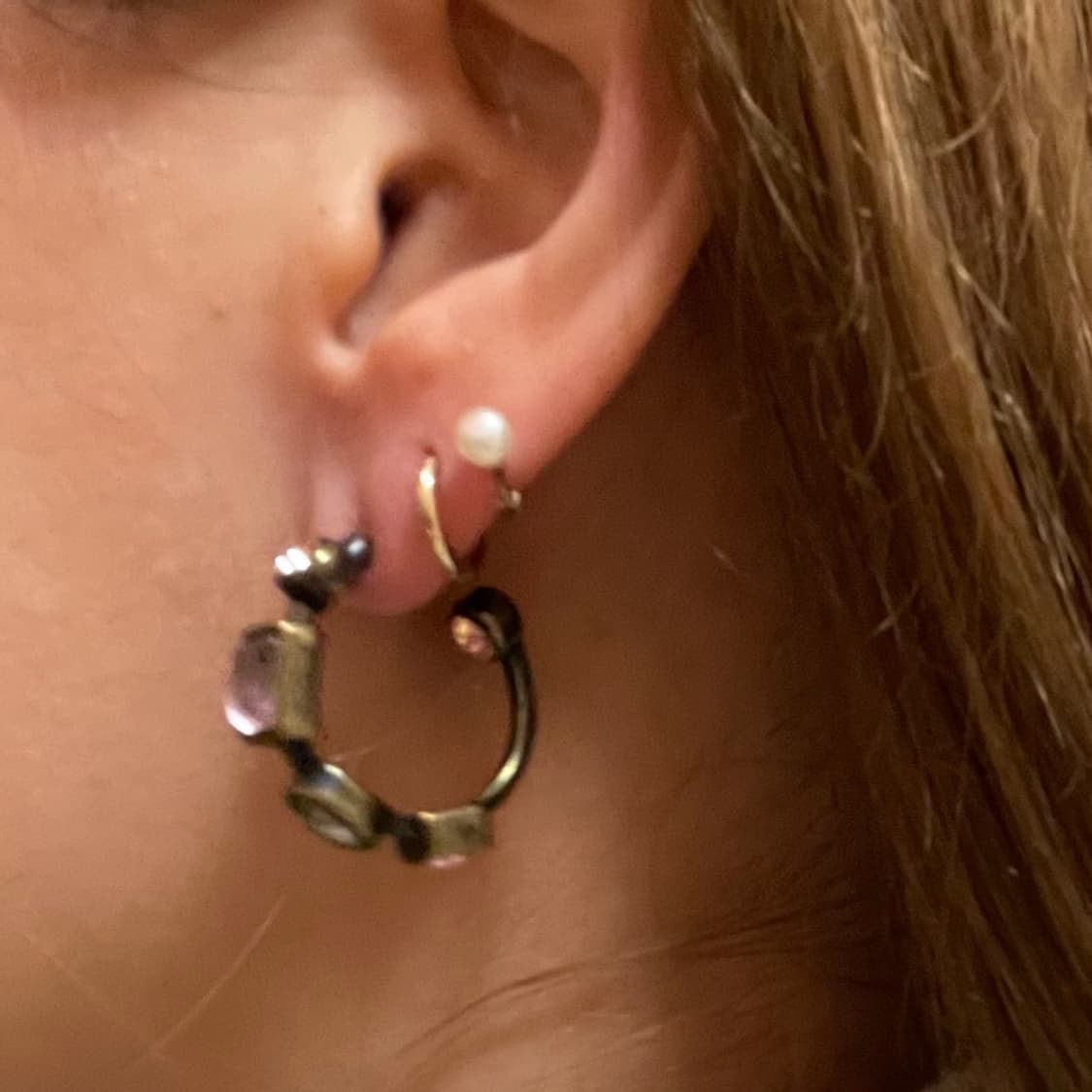 Bronze Crystal Hoop Earrings 상품이미지5