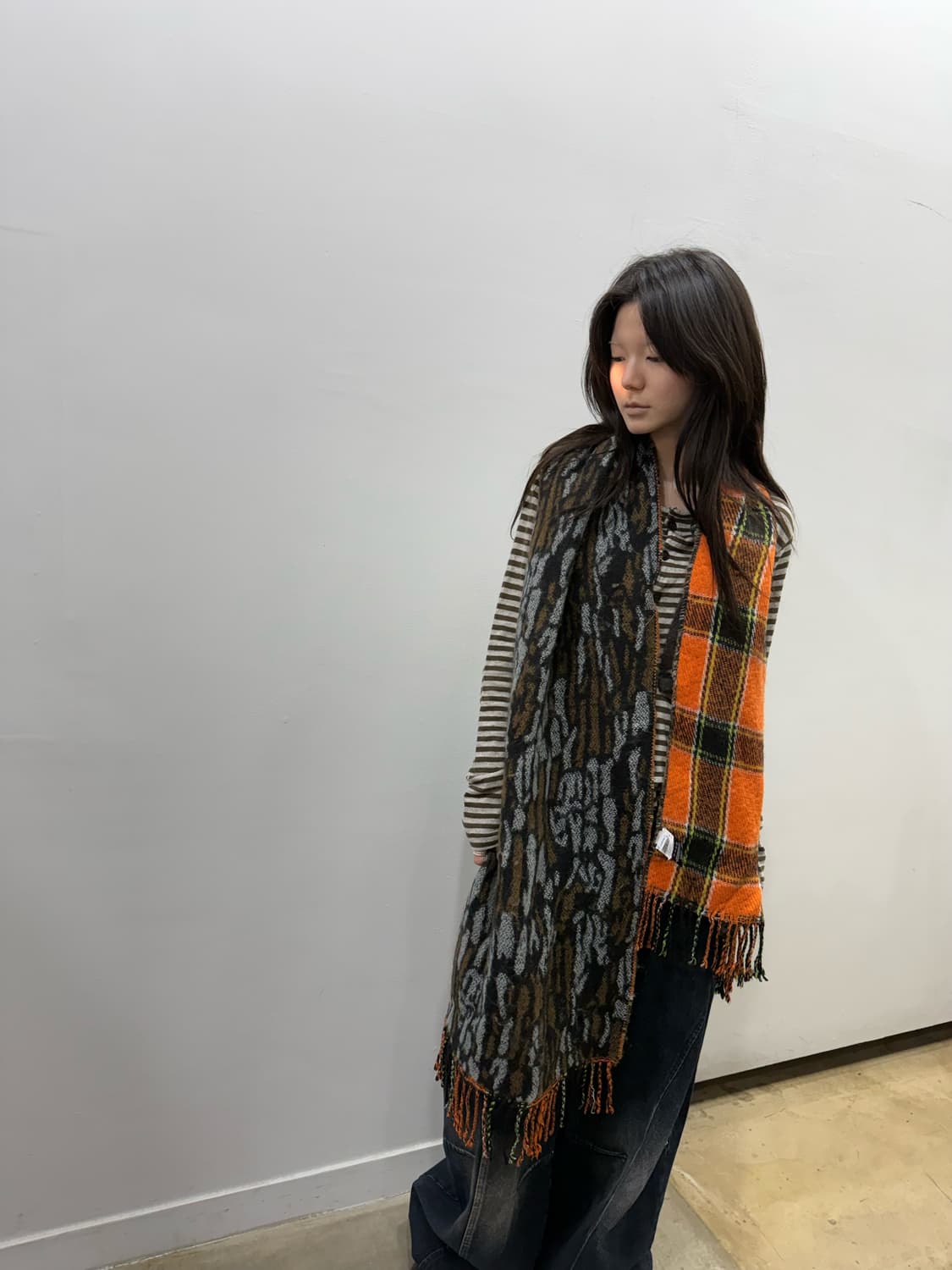 스투시 리버시블 리얼트리&체크 패턴 머플러 상품이미지6