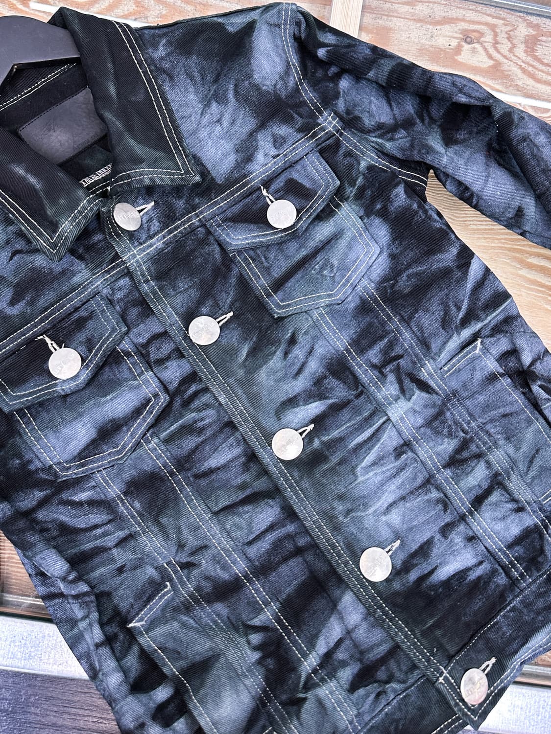 아미오브노 블루 블리치드 데님 자켓 상품이미지4