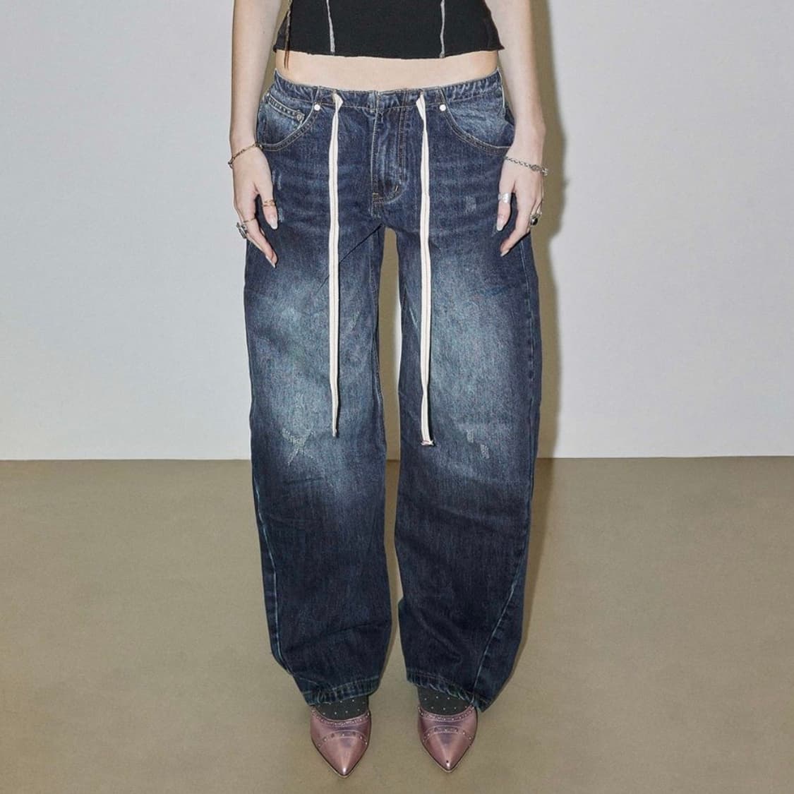 스컬프터 로우라이즈 데님 팬츠 상품이미지1