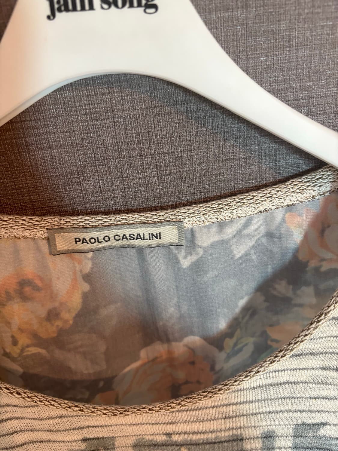 파올로 까사리니 PAOLO CASALINI 여성 회색 꽃무늬 티셔츠 상품이미지2