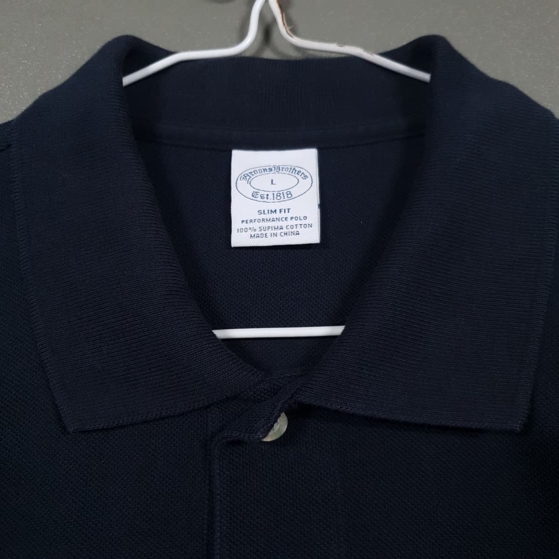 브룩스브라더스 골든 플리스 수피마 코튼 반팔 카라티 폴로 셔츠 다크네이비 상품이미지5
