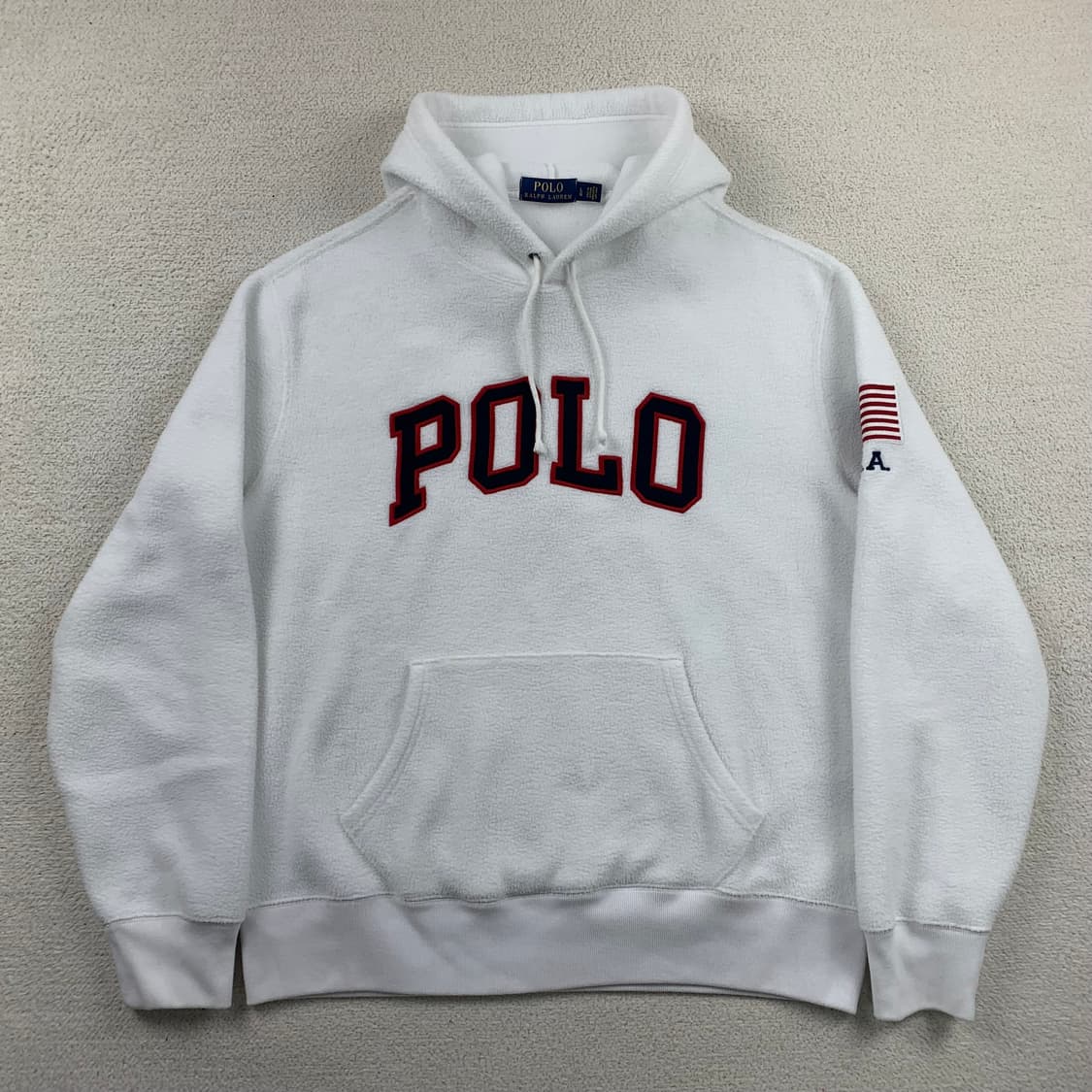 폴로 랄프로렌 아치로고 USA 플리스 후디 화이트  상품이미지1