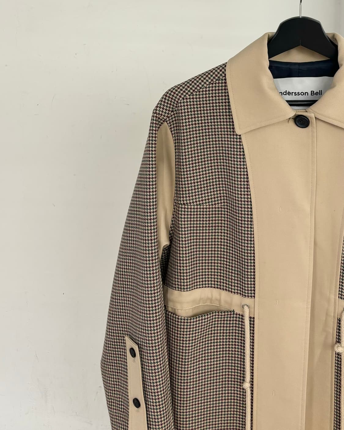 앤더슨 벨 체크 콘트라스트 우스티드 트렌치 코트 상품이미지3