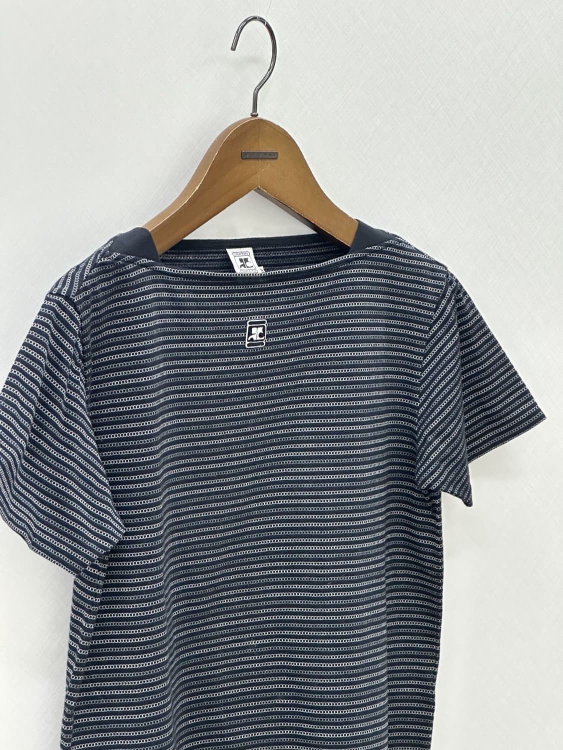 courreges / 꾸레쥬 스트라이프 스퀘어넥 반팔 티셔츠  상품이미지1