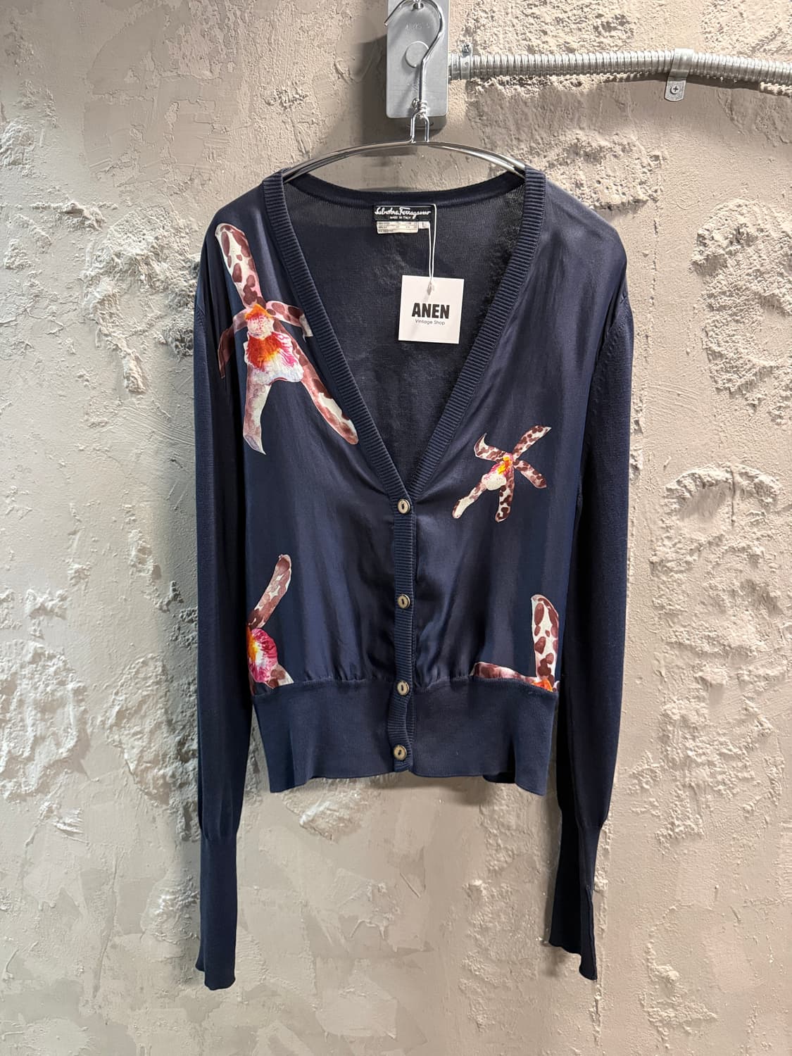 살바토레 페라가모 실크 프린트 니트 가디건 L 상품이미지1