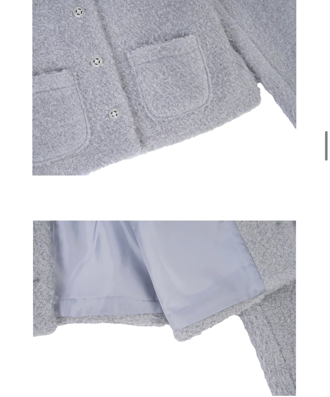 새상품) 바이바이섭 부클 울 자켓 애쉬퍼플 상품이미지3