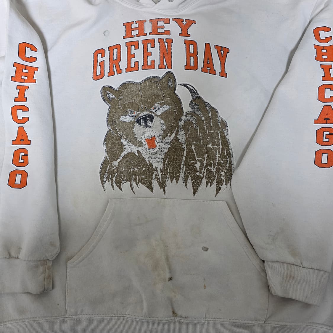 [XL] 00-90s 저지스 트래쉬드 FUCK YOU 베어 시카고 후드 상품이미지4