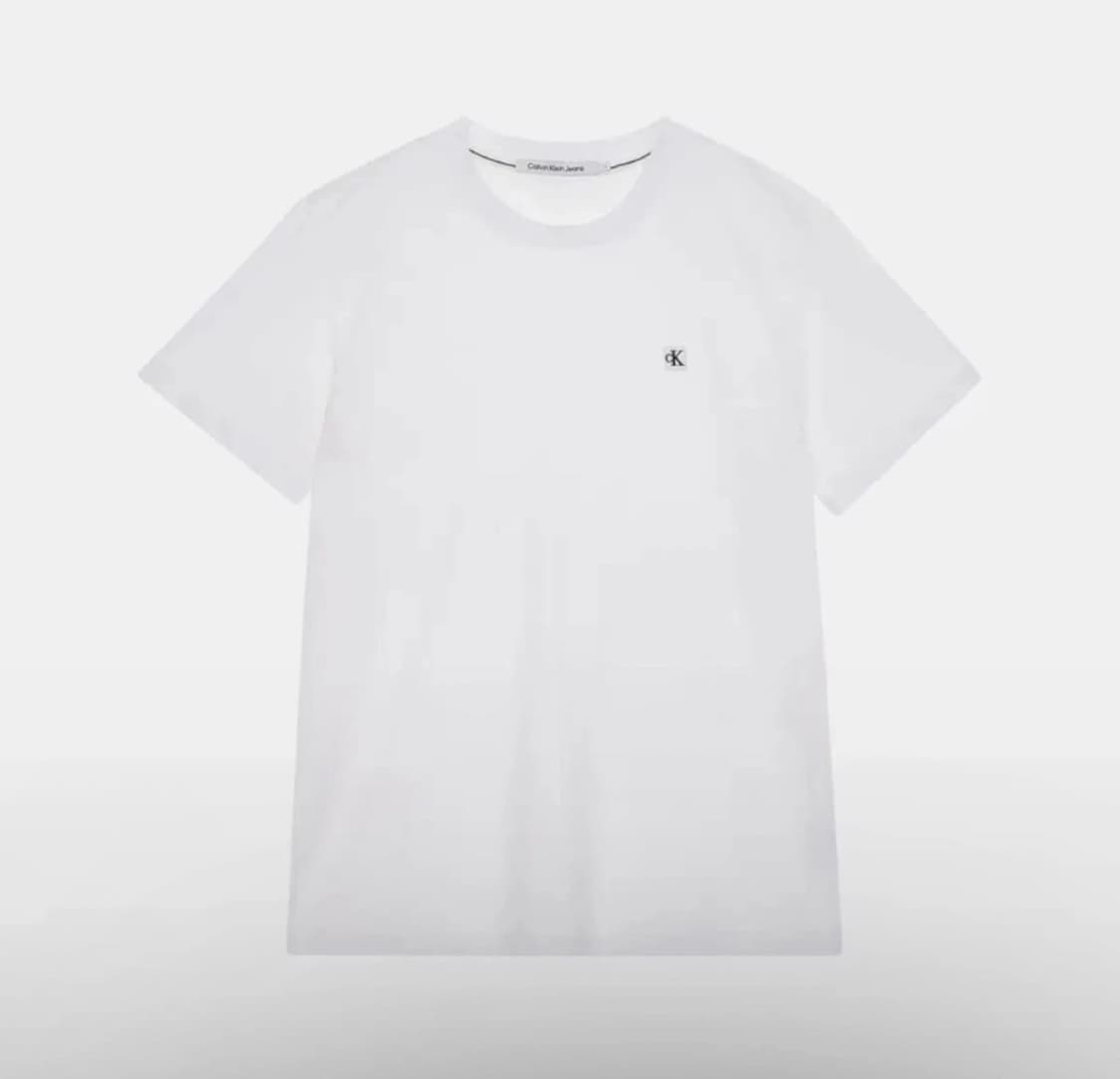 캘빈클라인 진 화이트 레귤러핏 CK 뱃지 로고 티셔츠 L & XL 상품이미지1