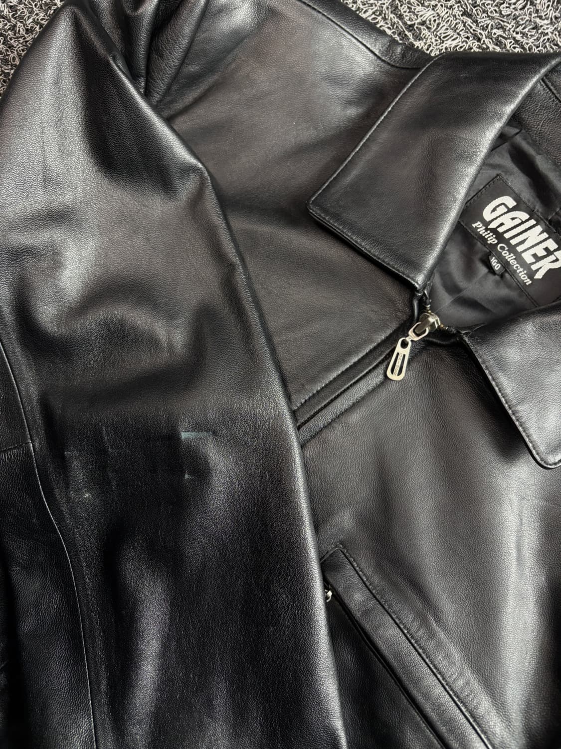 Gainer 오리지날 램스킨 스티치 레더 트러커 자켓 2723 상품이미지4