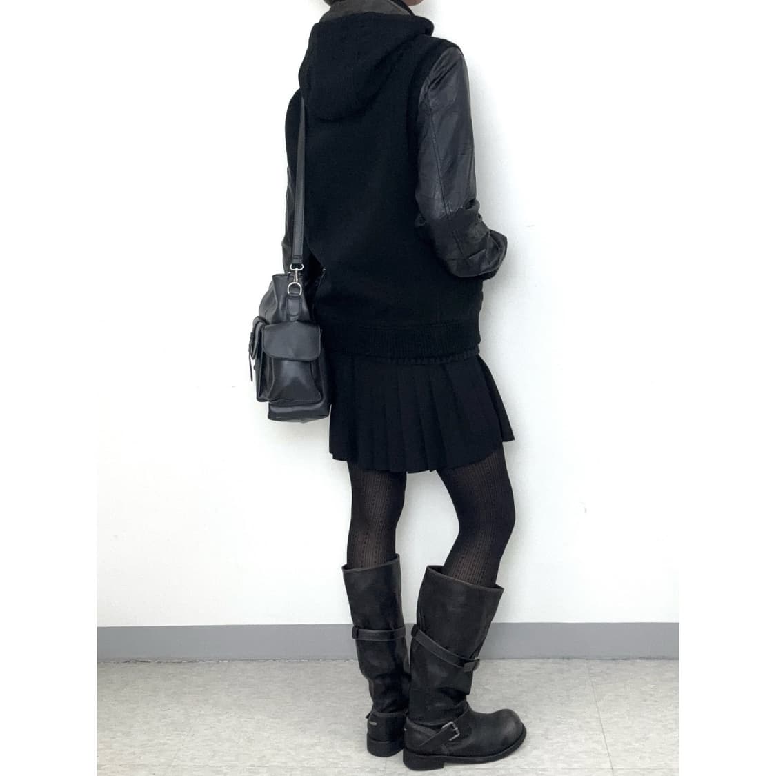 빈티지 락시크 하이넥 블랙 자켓 상품이미지4