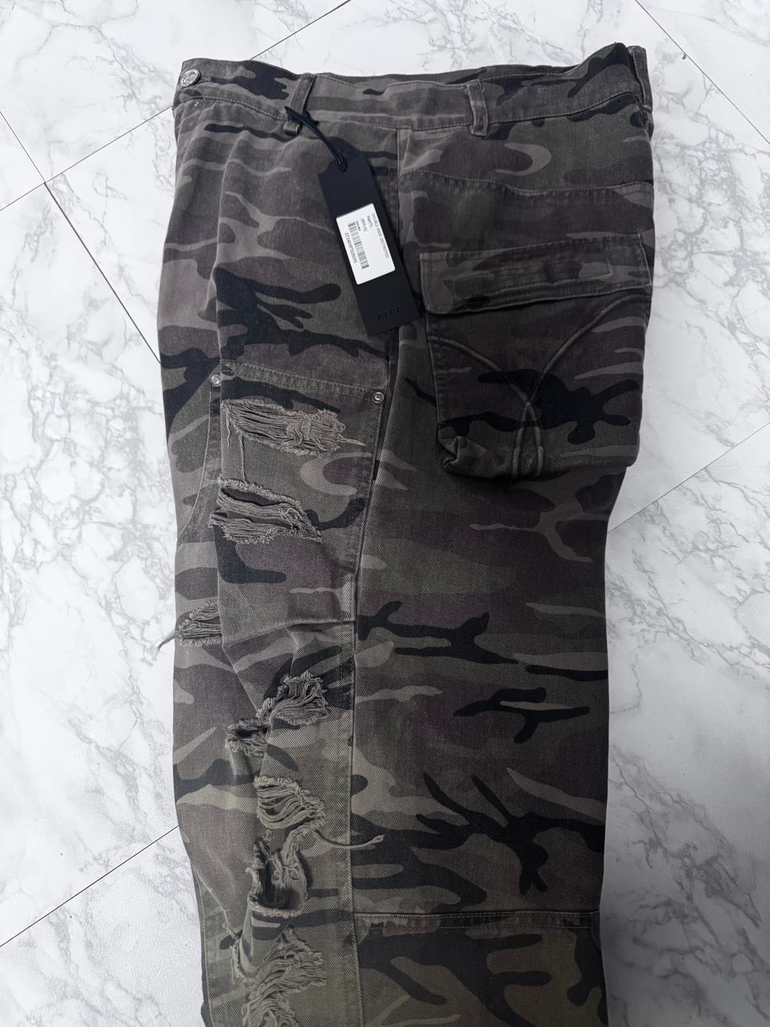 [새상품] ETCE 더블니 디스트로이드 카모 팬츠 팝니다 상품이미지1