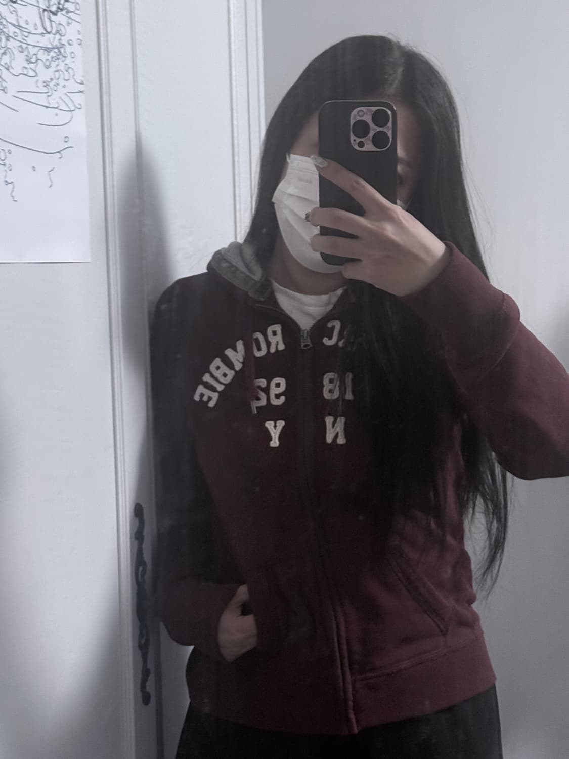 아베크롬비 버건디 후드집업 상품이미지2