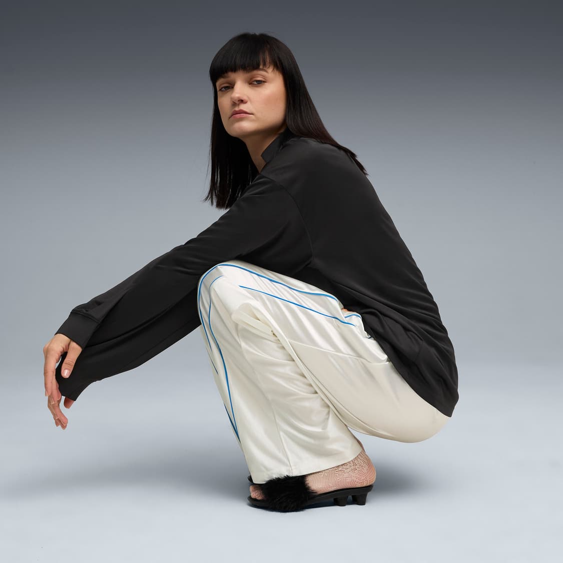 푸마 FENTY 슬라이드 시크 퍼 샌들 슬리퍼 힐 블랙 뮬 상품이미지6
