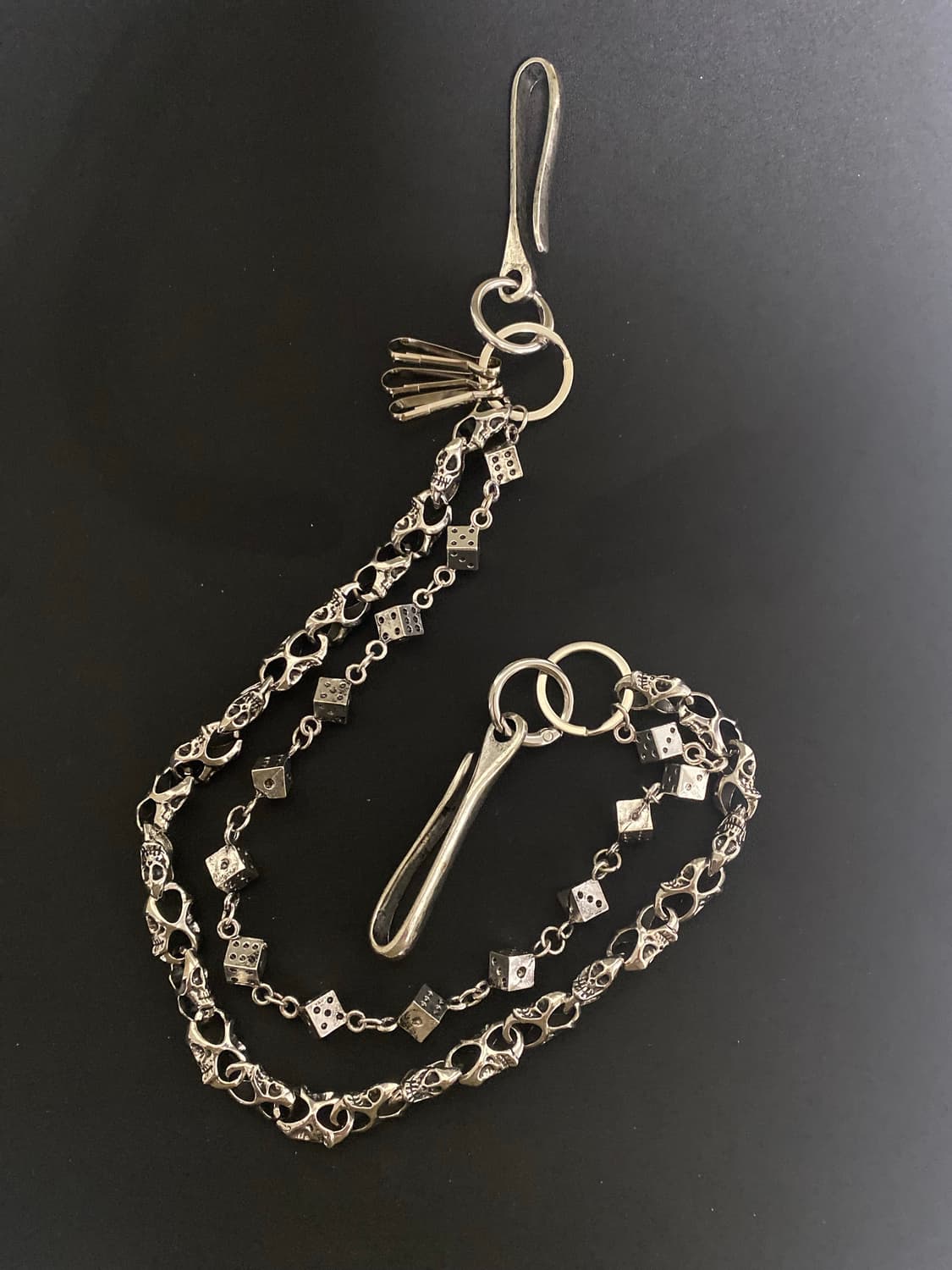 빈티지 다이스&스컬 팬츠 체인 상품이미지4