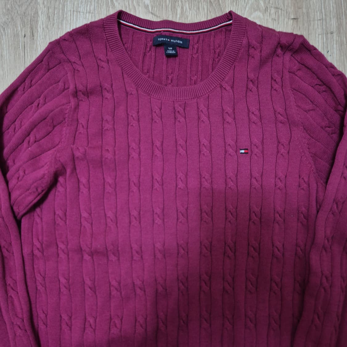 타미힐피거 미니플래그 케이블 꽈배기 니트 S(90) 상품이미지2