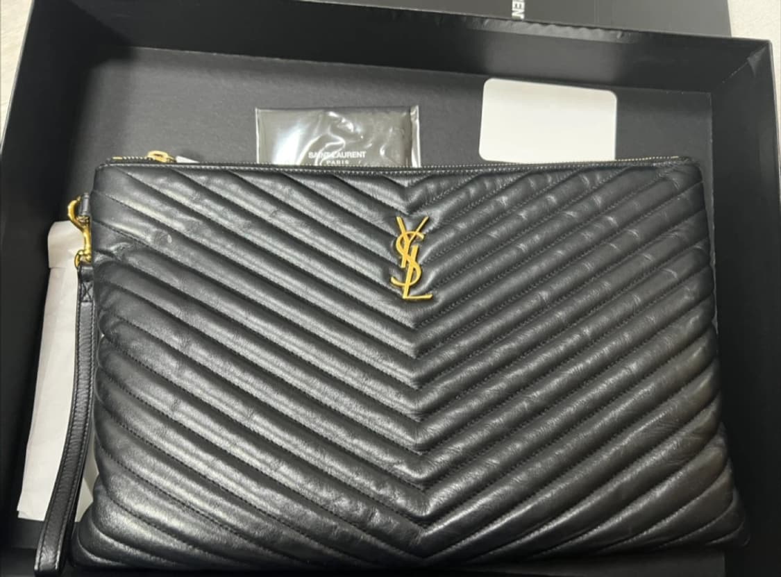 입생로랑 금장 클러치 L 상품이미지1