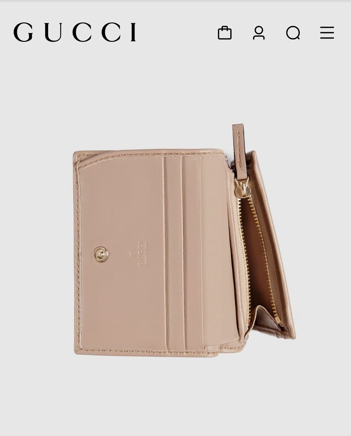 구찌 GG 마몽 퀼팅 반지갑 핑크 베이지   2주씀 상품이미지6