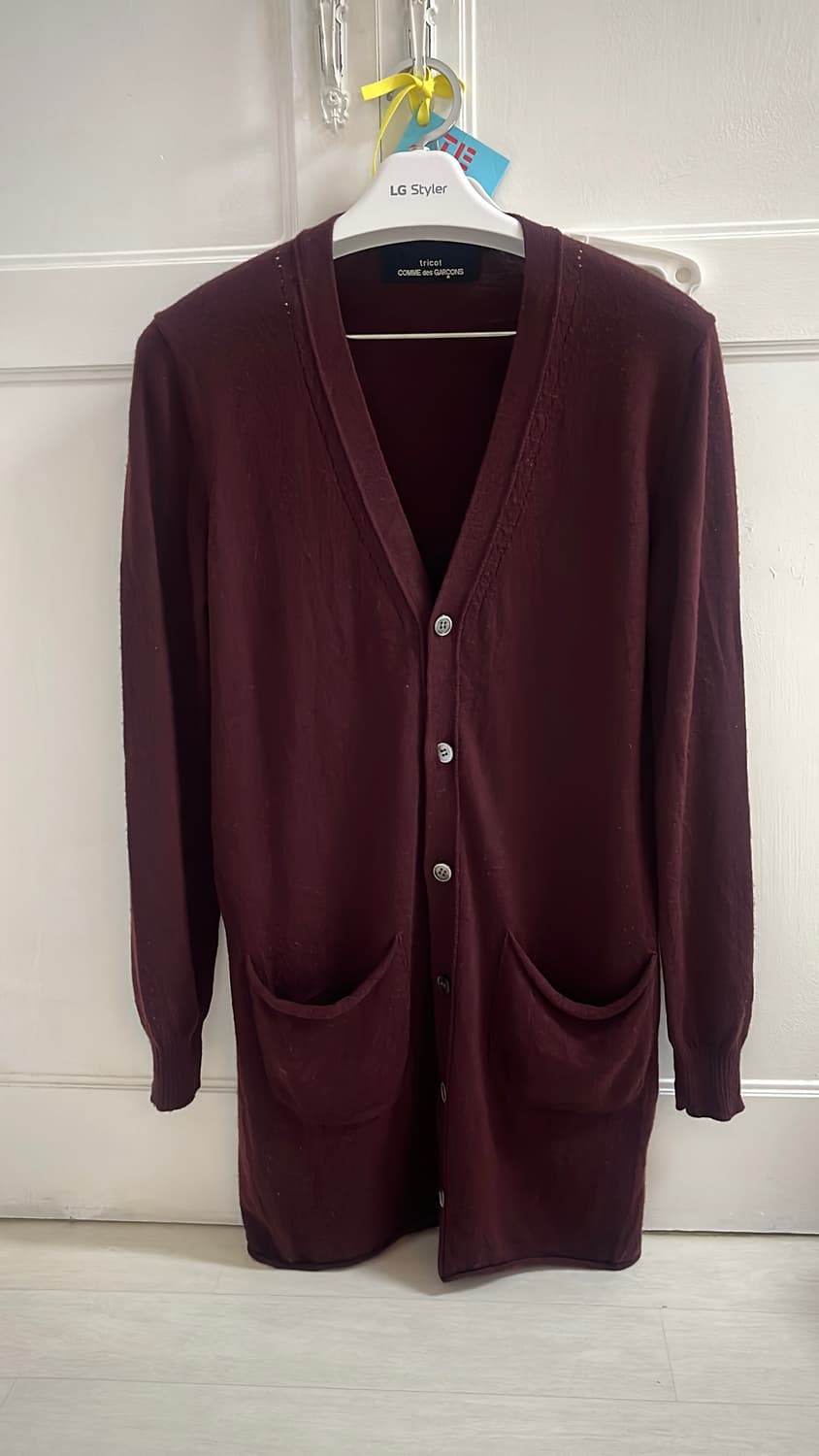꼼데가르송 Tricot 버건디 롱 가디건 44,55 정품 상품이미지4