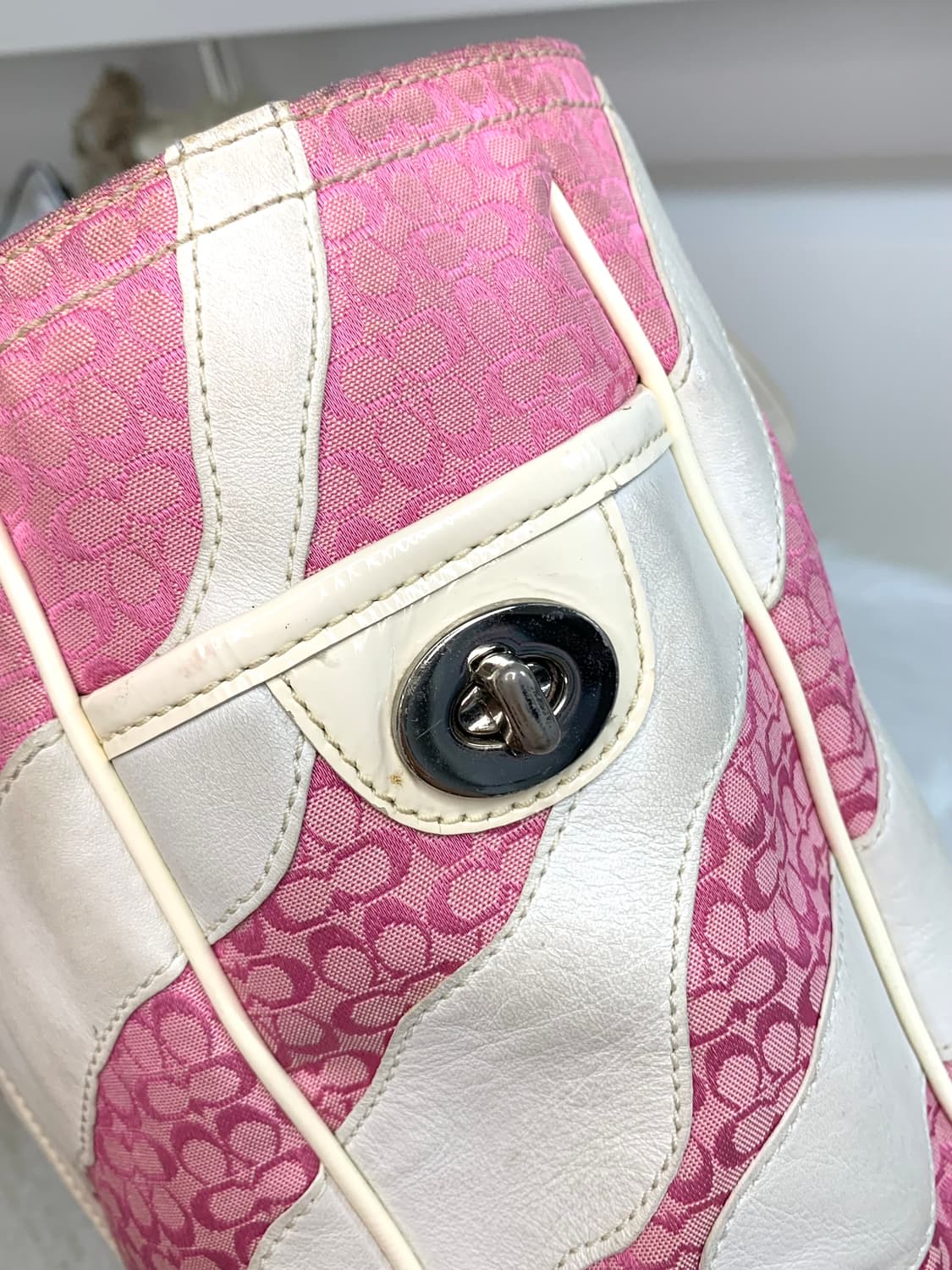 코치 지브라 핑크 갸루 빅숄더백 y2k 상품이미지5