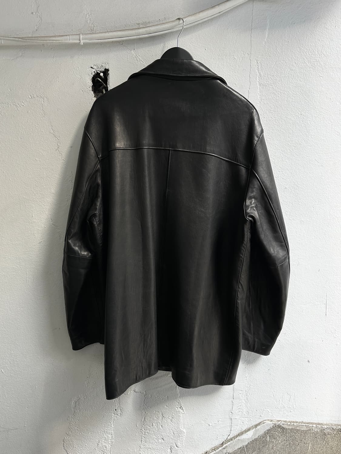 90's USA Made 골든베어 레더 코트 오버사이즈 코트 상품이미지4