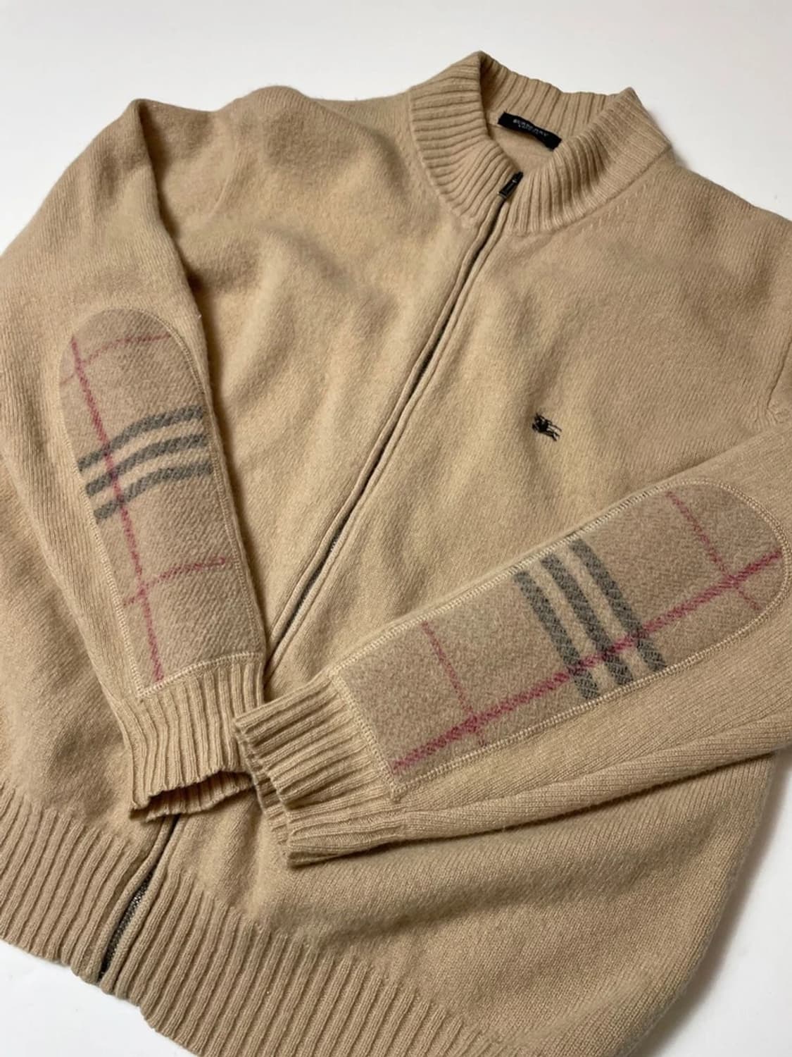 버버리 노바 체크 엘보우 패드 니트 집업 PN9393 상품이미지5