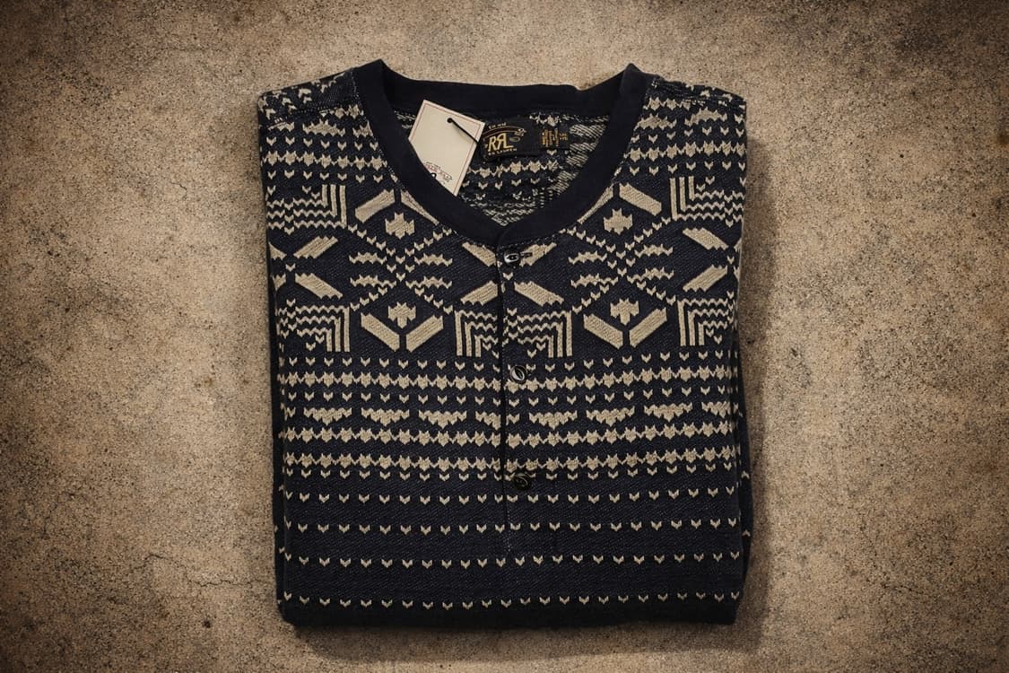 RRL 자카드 사우스웨스턴 헨리넥 롱슬리브 상품이미지2