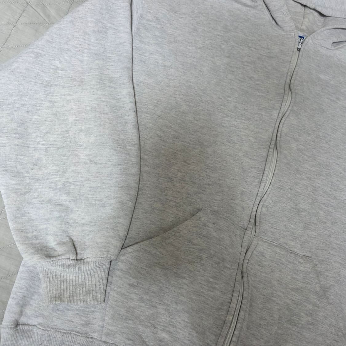 [XXL] 90s USA 러셀 애슬레틱 라이트 그레이 후드집업 나이스 상품이미지3