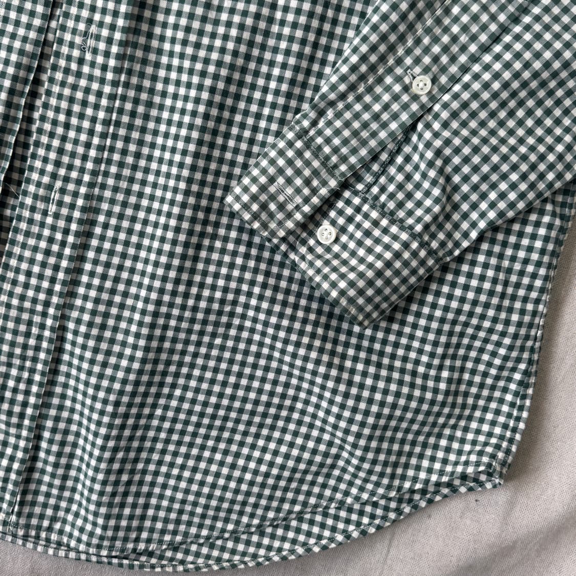 폴로랄프로렌 빈티지 그린 깅엄 체크셔츠 M 상품이미지3