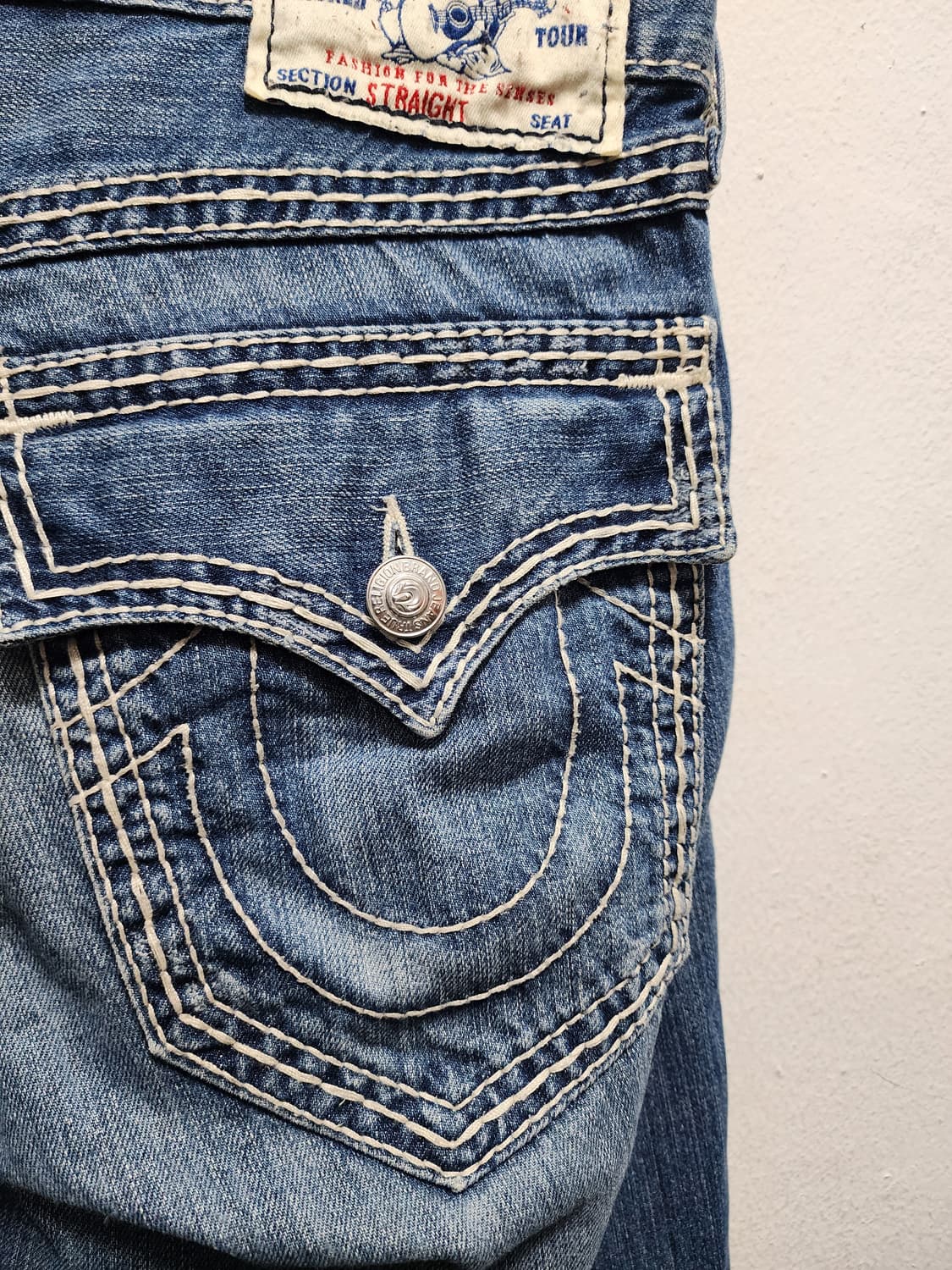 USA 트루릴리젼 y2k 스티치 데님 팬츠 상품이미지3