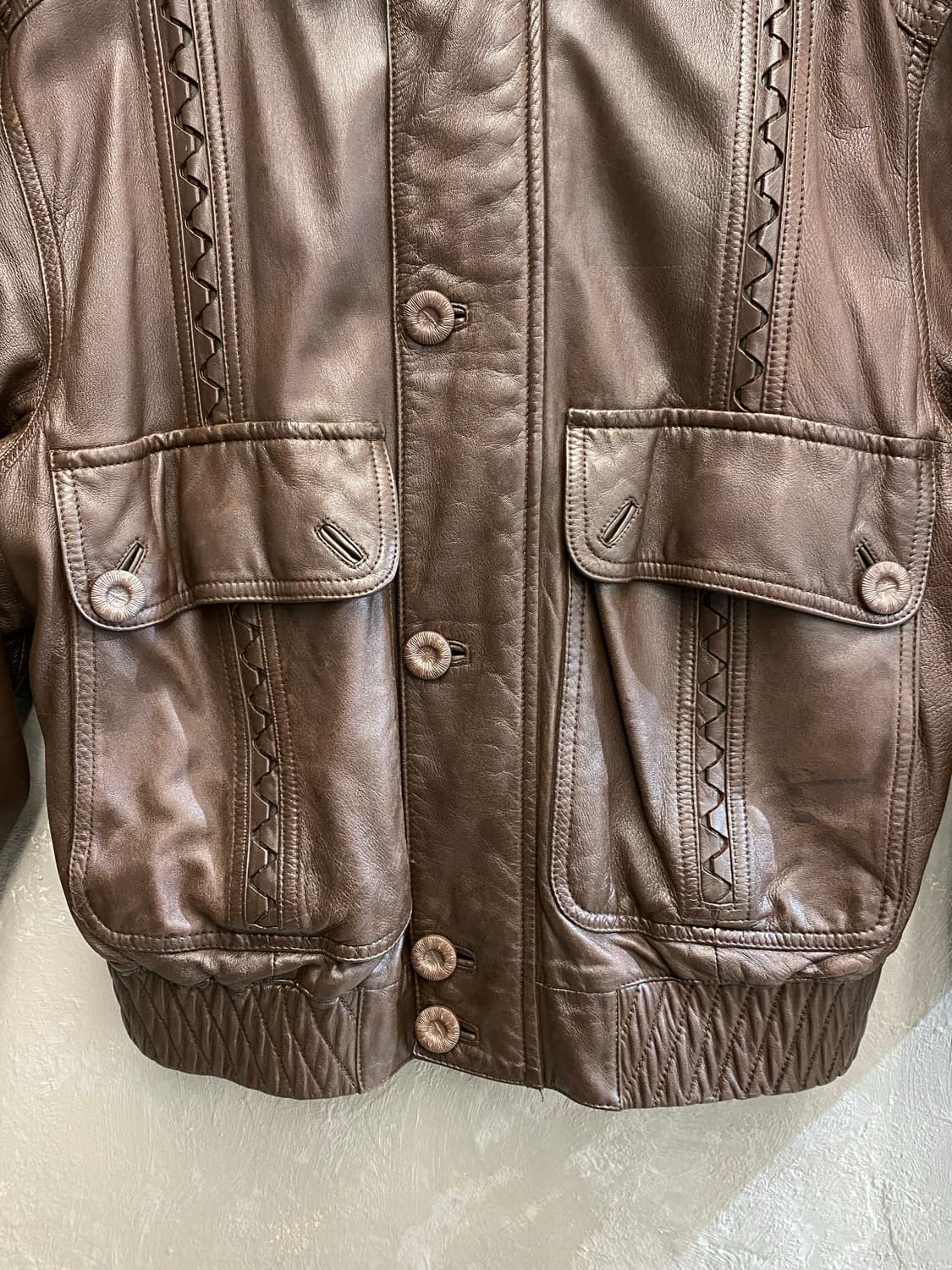 [48] 90s Torras 브라운 양가죽 레더자켓 상품이미지3