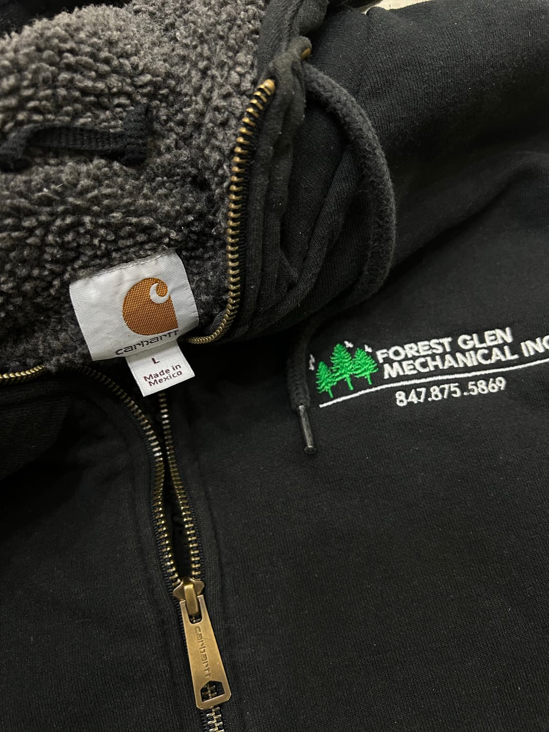 [L]칼하트 레인디펜더 양털 후드집업/블랙 상품이미지5