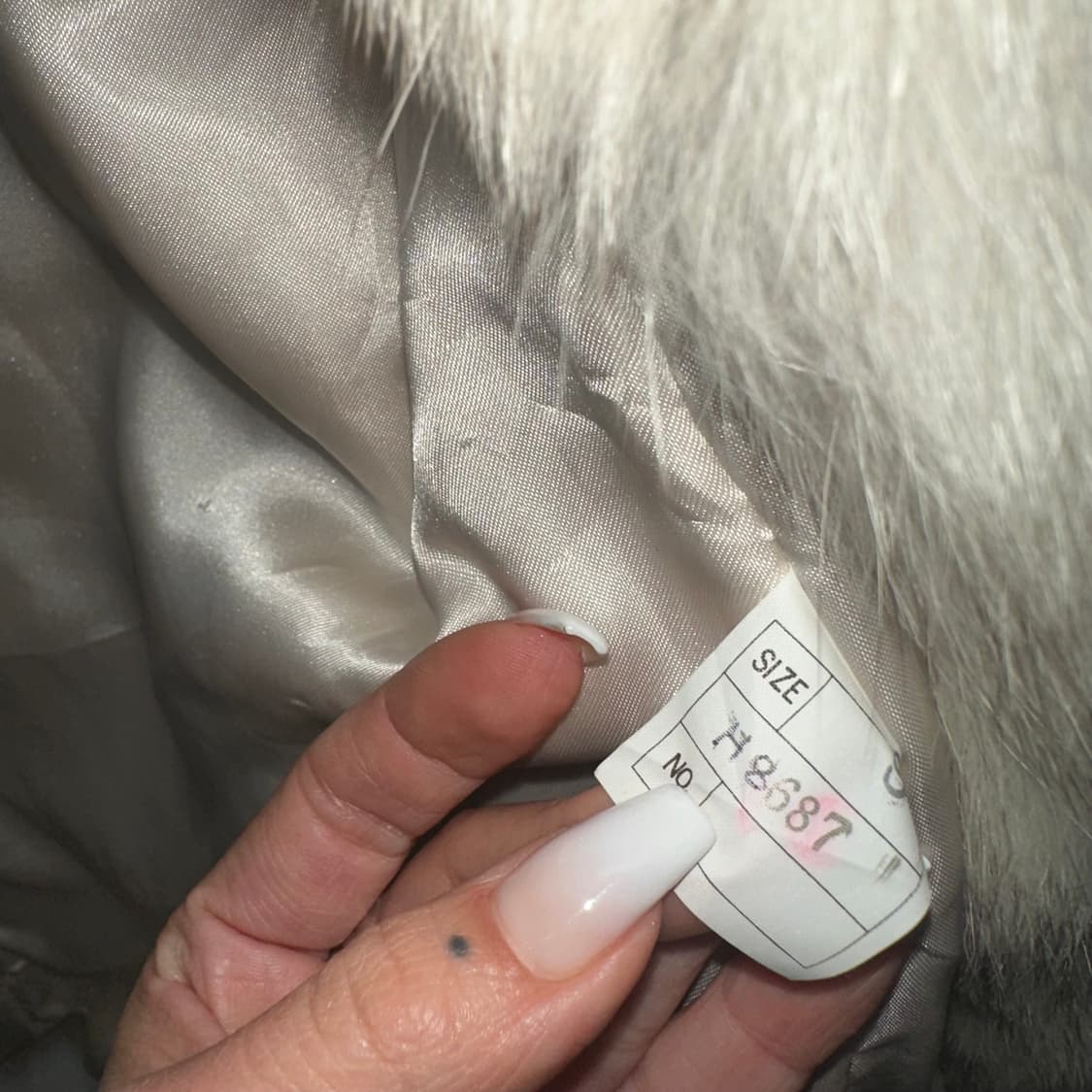 화이트 믹스컬러 사가폭스 퍼자켓M 상품이미지6