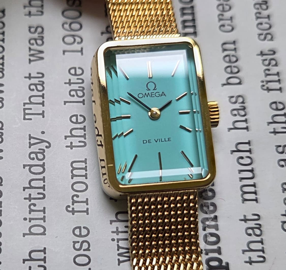 빈티지 오메가 드빌 탱크 민트 각유리 여성용 메쉬 브레이슬릿 ver. 상품이미지1