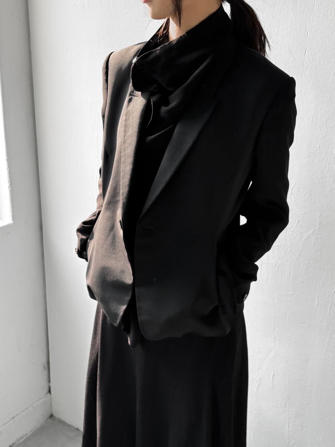 릭오웬스 10ss 실크 비대칭 하이넥 베스트 상품이미지2