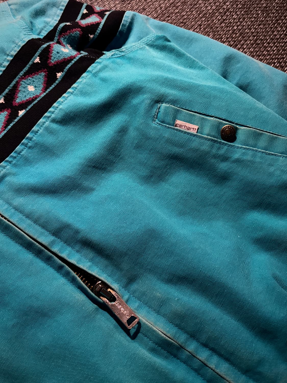 90s 칼하트 아즈텍 산타페 JQ041 TEAL L USA🇺🇸 상품이미지5