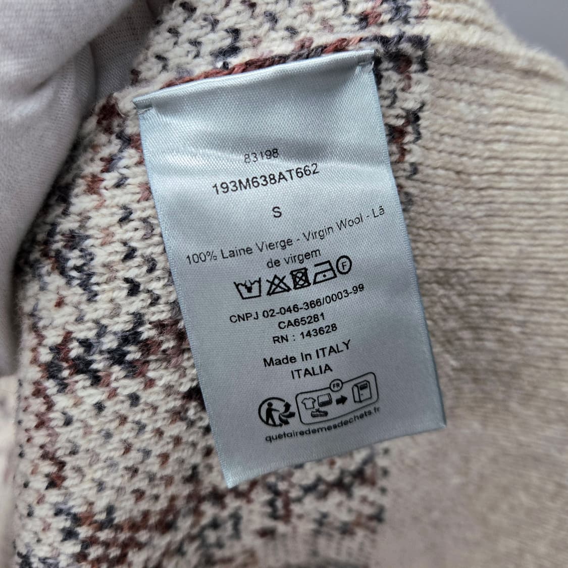 디올 오블리크 울 니트 S 상품이미지5