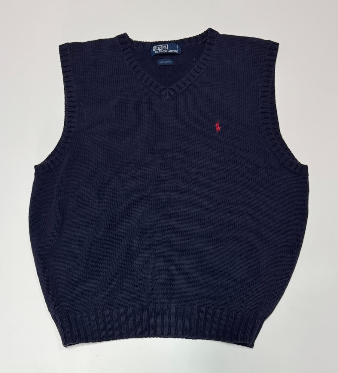 폴로 랄프로렌 코튼 니트 베스트 L 네이비 상품이미지1