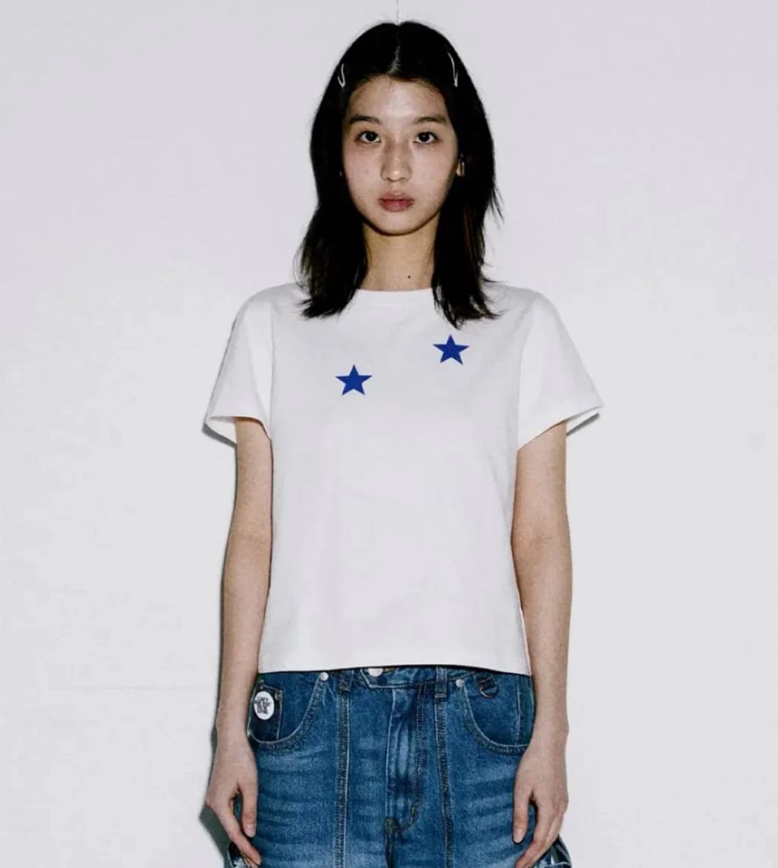 더바이닐하우스 별 반팔 여성용 STAR TEE WHITE c사이즈 상품이미지1